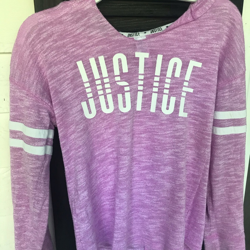 Justice Lavender Varsity Pullover Hoodie